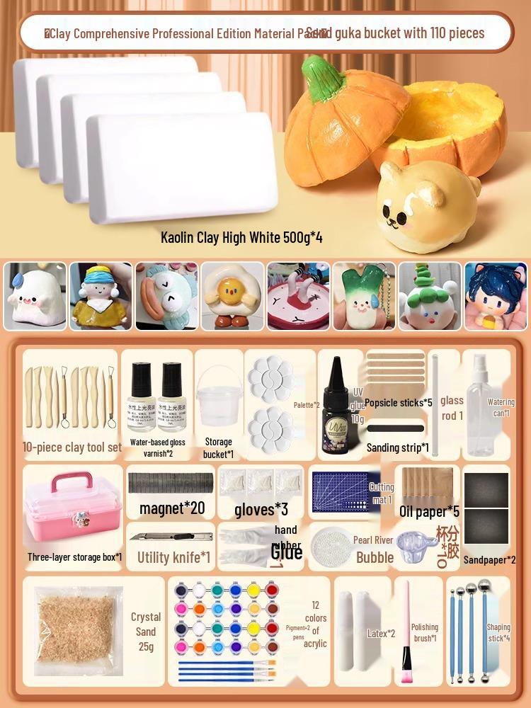 Stone Clay DIY Kit: Lightweight Polymer & Plaster Clay for Handmade Sculptures