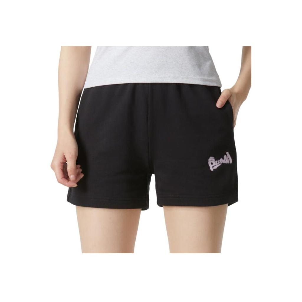 Puma Solid Color Running Training Mid Waist Casual Shorts Women Shorts Black 628042-01