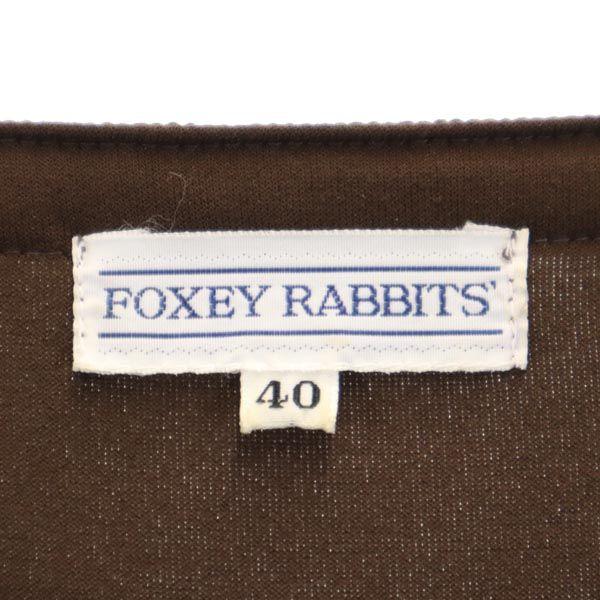 FOXEY RABBITS Made In Japan Short Sleeve Velor-like One Piece 40 Brown Women Used