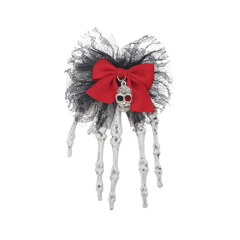 1PC Plastic Skull Hand Hairpin Secure Grip For Halloween Costumes Themed Event And Creative Outfit Styling