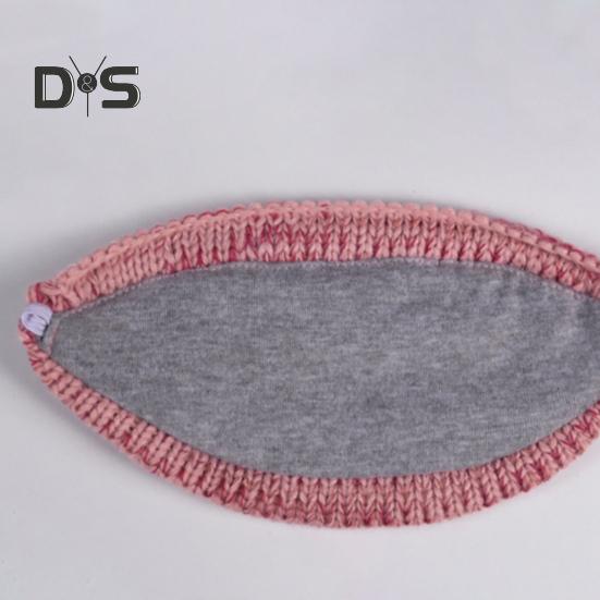 3Pcs/Set Knitting Hat Scarf Set Thickened Plush Lining Furry Ball Decor Beanie Hat Neck Warmer Detachable Face Guard Set