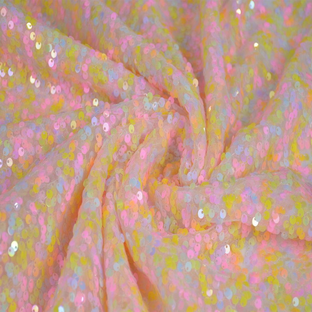 Sparkly Sequin Fabric Opaque Glitter Material for Wedding Stage Backdrop Decor Party Performance Costume DIY Sewing 1/3Yard