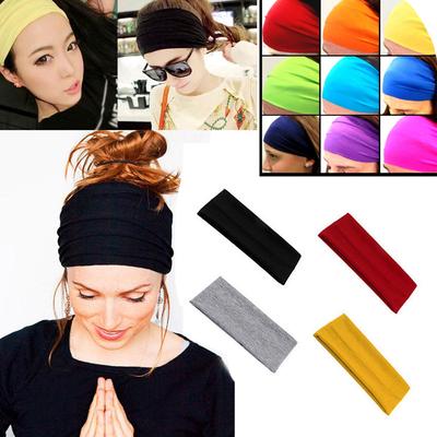 Vogue Turban Stretch New Head Wrap Women Yoga Hair Accessories Running Girl Headband Elastic Workout Casual Soft Solid Color Wide 1pc