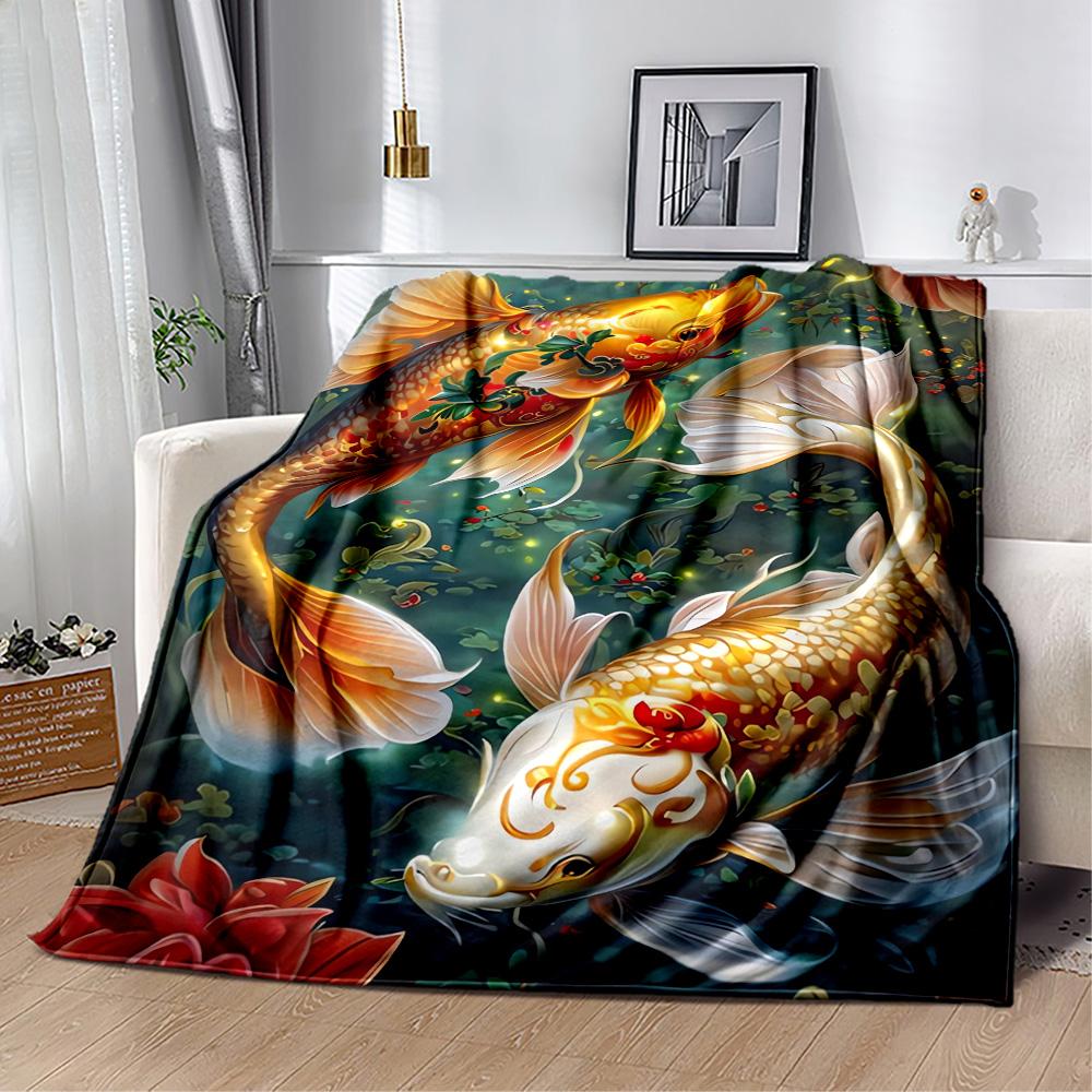 Fish Blanket Soft & Cozy Suitable for Seaside Office Couch for All Seasons Playful Design Ideal Gift for Friends Family Couples Picnic