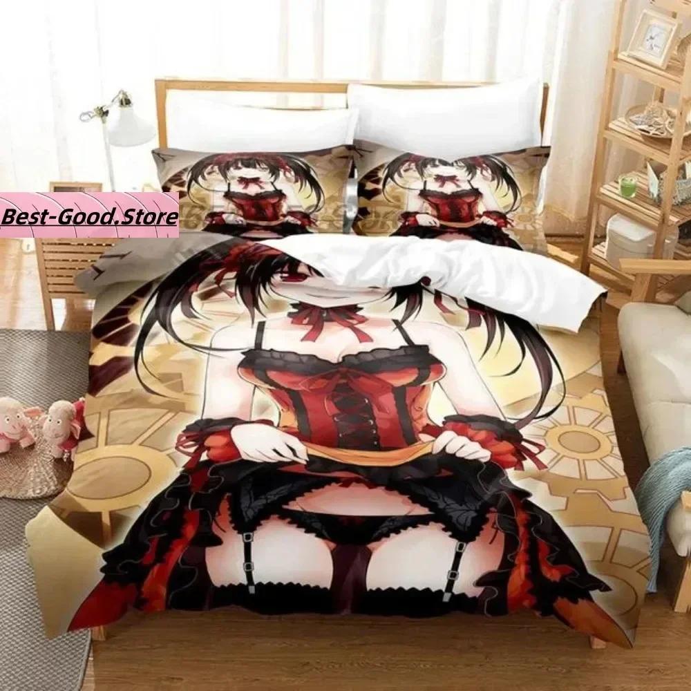Top Anime Date A Live Kurumi Tokisaki Beding Set Print With Pilowcase Bed Soft Duvet Cover Soft Single Double Quen Super King-Sized Dimensionsd