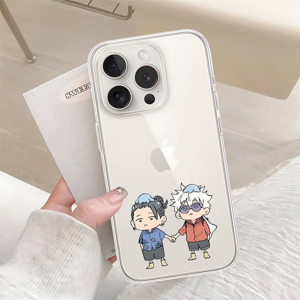 S-Satoru Gojo S-Suguru Geto Phone Case Soft Transparent Case For IPhone 17 16 15 14 13 12 11 Pro Max Mini Plus Shockproof Cover