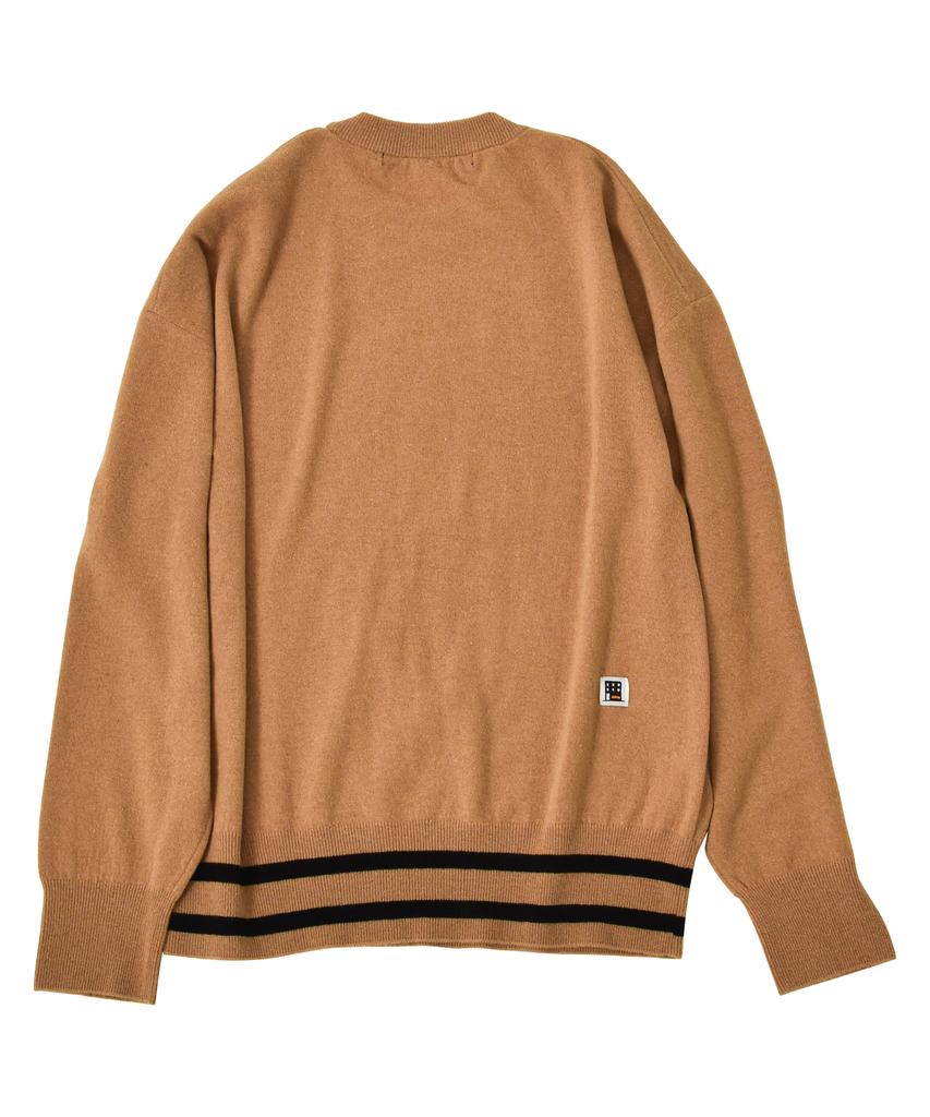 FREAKISH BUILDING Puking Dog Knit Sweater (Beige)