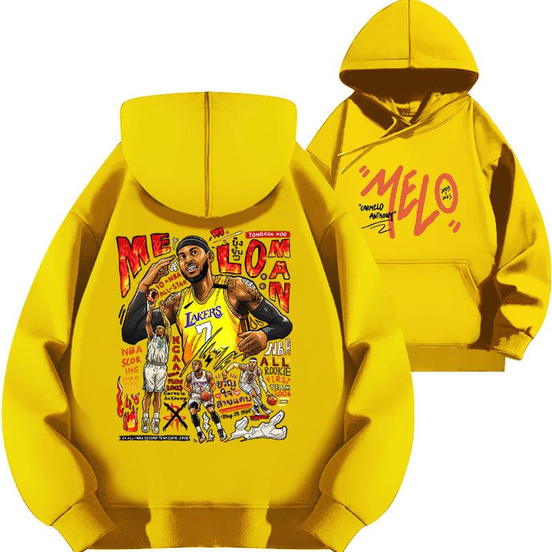 Anthony's 2025 Lakers Hoodie - Basketball Loose Fit, Autumn Plus Velvet, Thickened.