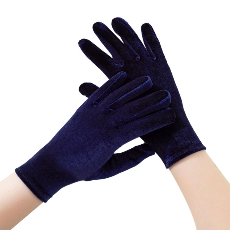 Женские короткие перчатки из золотого бархата, изящные банкетные перчатки для вечеринки, разноцветные