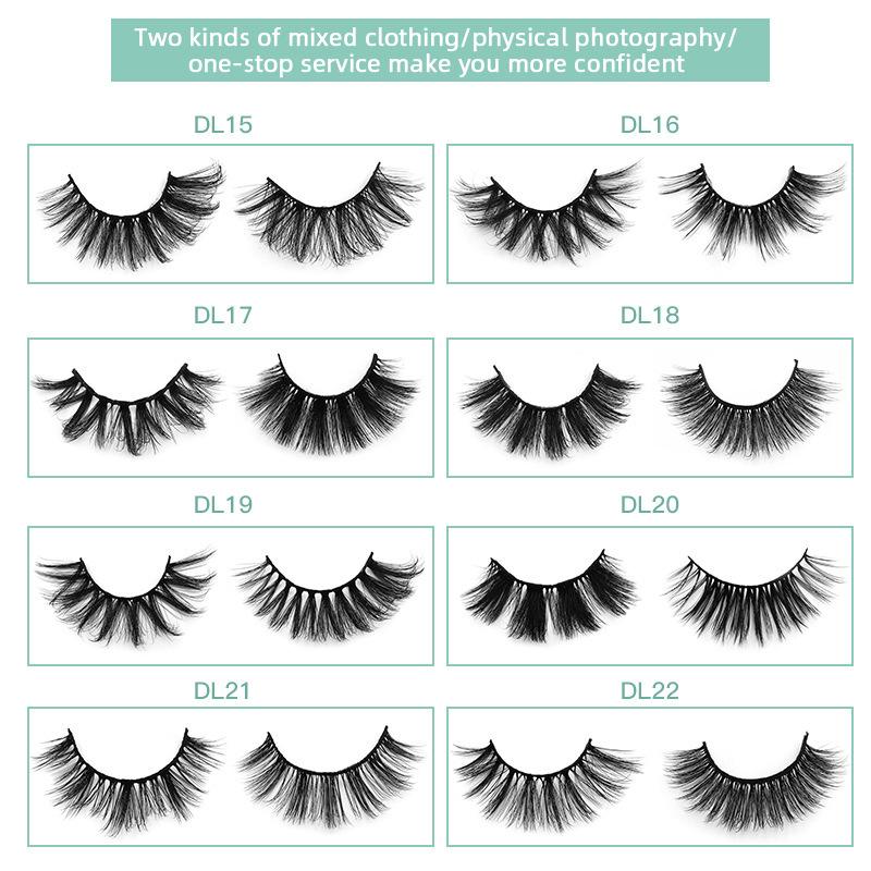 

Европейские и американские трансграничные 6d накладные ресницы из химического волокна, 8 пар толстых натуральных толстых привитых ресниц DL15