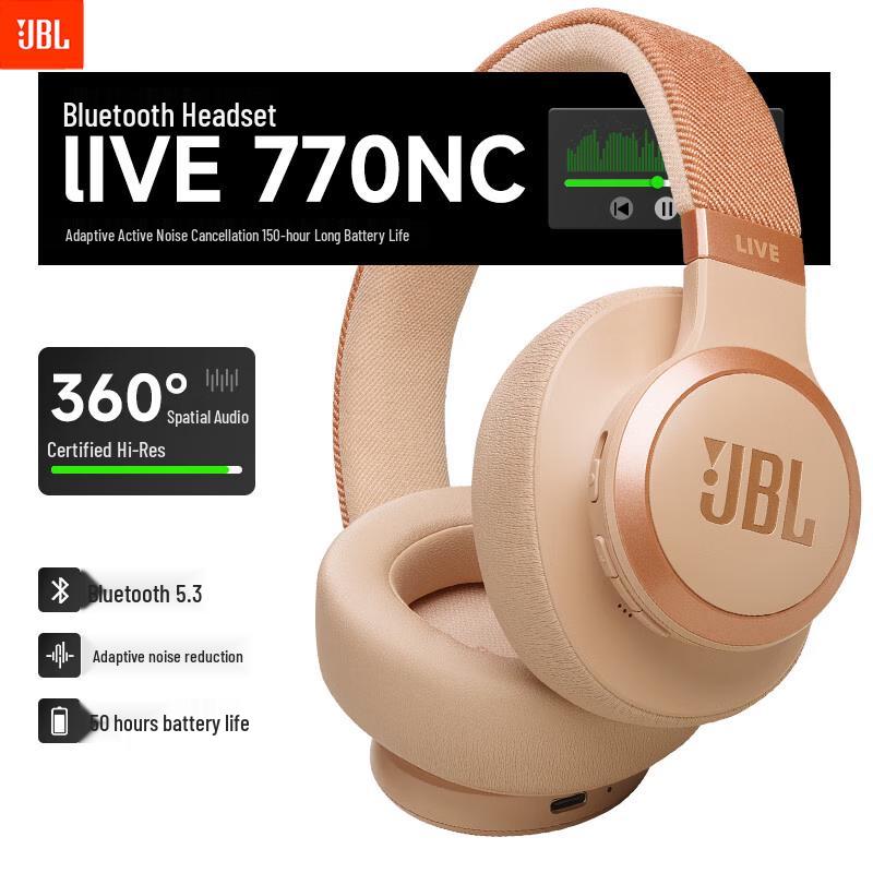 JBL LIVE 770NC Adaptive Noise-Cancelling Bluetooth Over-Ear Headphones