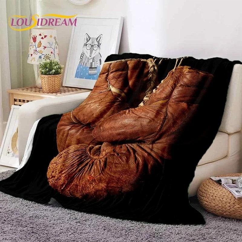 Guantoni da Boxe Pugile Combattimento Cartone Animato Morbida Coperta di Flanella per Letti Camera da Letto Divano Picnic, Coperta Plaid per Coprire Tempo Libero all'Aperto Regalo