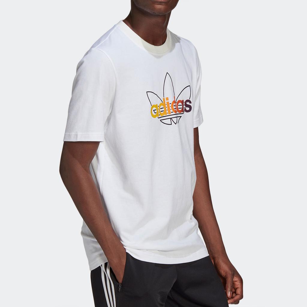 Adidas Originals Trefoil Sprt Graphic Print Sport Crew Neck T-Shirt Men Tops White GN2428