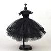 Mini Black Princess Doll Dress Wedding Dress Fluffy Skirt Multilayer Lace Tutu Dotted Doll Dress For Dolls Party Dress Clothes