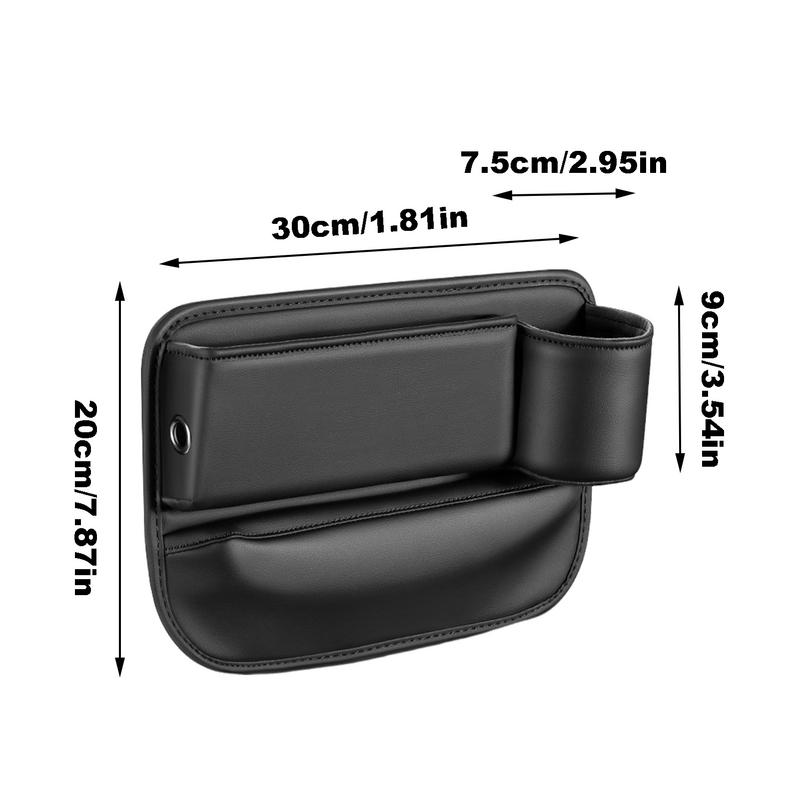 Leather Car Seat Crevice Storage Box Interior Seat Side Organizer Auto Seat Crevice Storage Filler Organizer Pocket