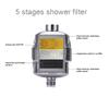 Universal 5 Stage Hand Shower Purifier Filter Head Chrome Finish Removes Chlorine for Bathroom Use Modern Design ABS Material