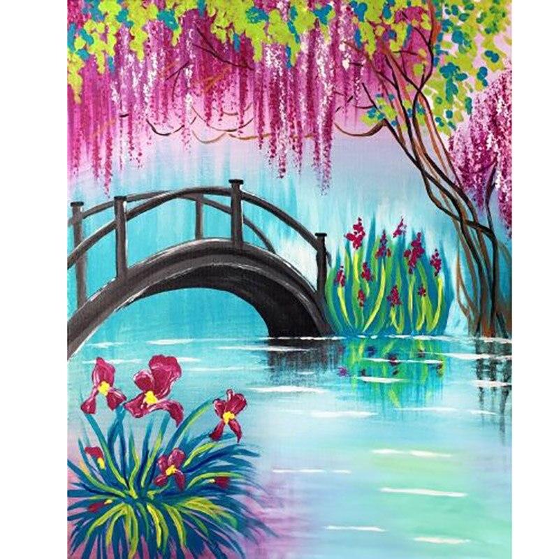 DIY Peisaj 5D pictură cu diamant complet rotund burghiu scenic diamant artă broderie punct de cruce apus de soare decorare acasă