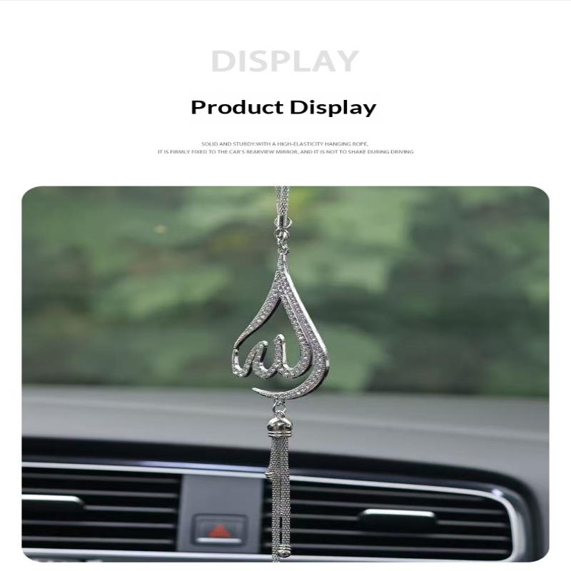 1 Piece Of Droplet Shaped Metal Rhinestone Inlaid Car Ornament Car Rearview Mirror Decoration