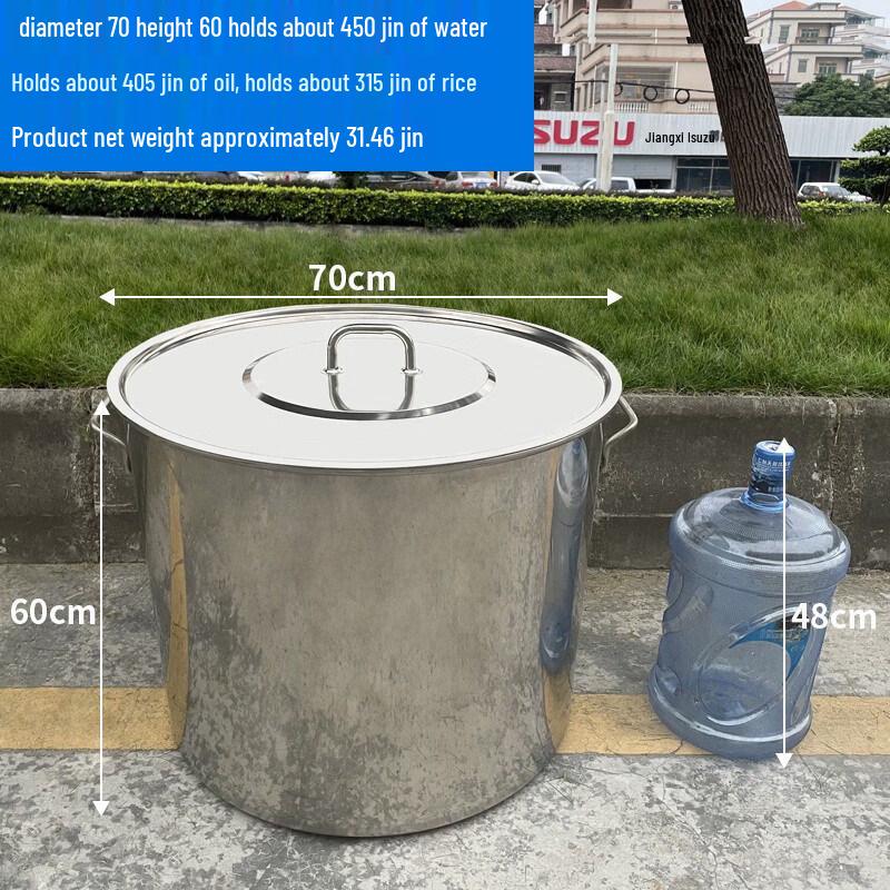 JPHZNB Thickened Stainless Steel Storage Bucket with Lid