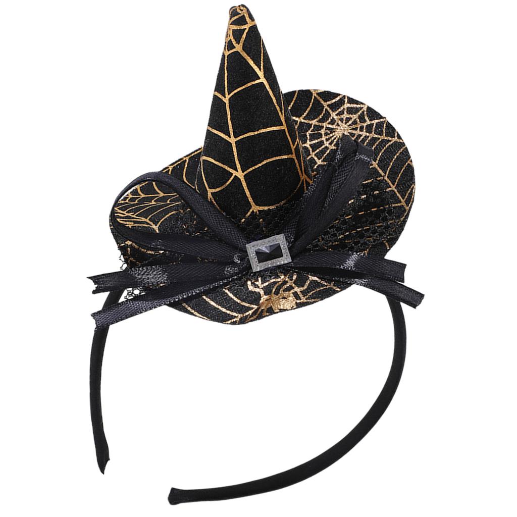 Small Witch Hat Headband For Halloween Costume Parties With Lace Trim And Ribbon Bowknot Festival Event Head Accessory