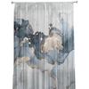 Marble Texture Ink Painting Golden Lines Tulle Curtains For Bedroom Modern Voile Curtains Home Decoration Window Curtains