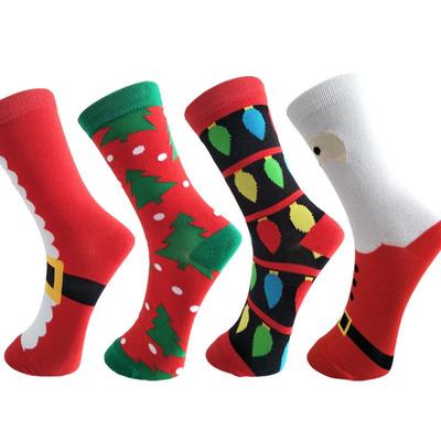 Weihnachtsmann Herren Wadenlange Cartoon Baumwollsocken - Atmungsaktiv & Stilvoll