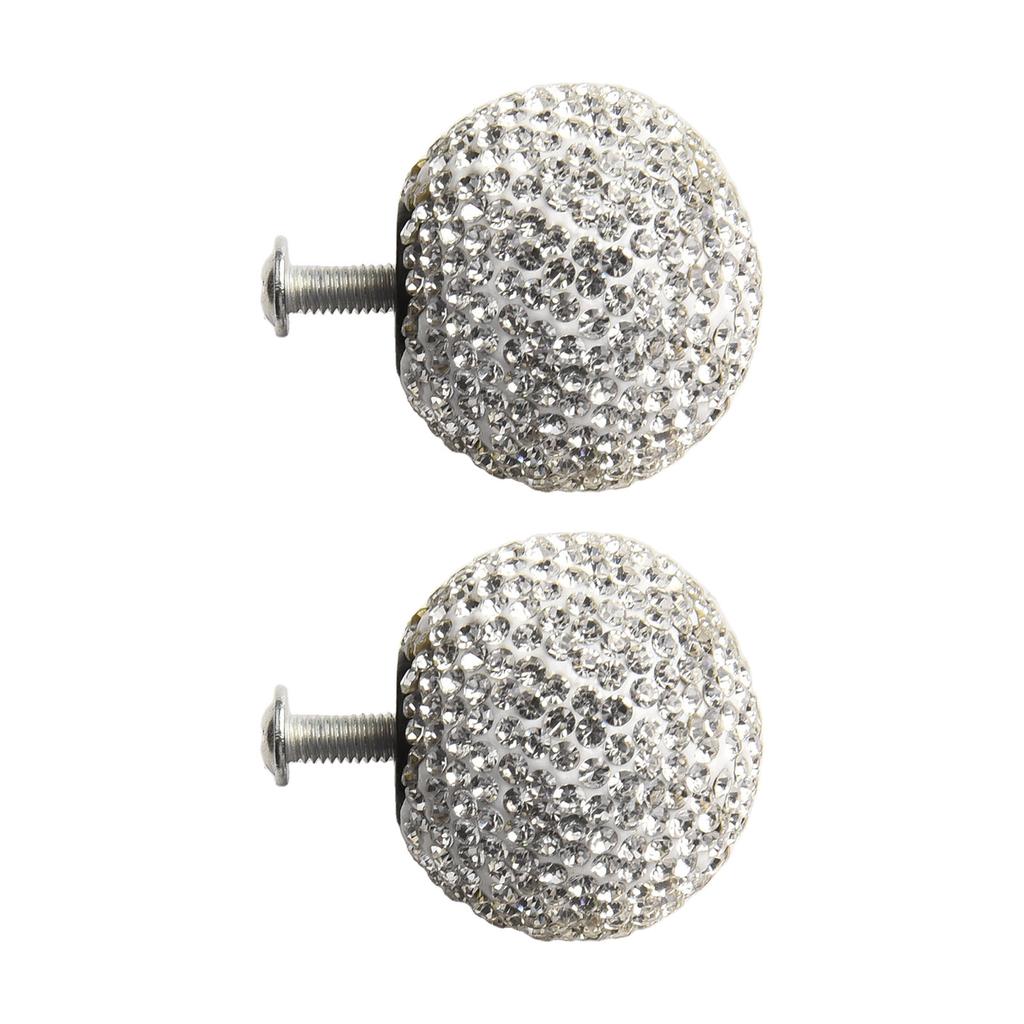 Door Handle Handles Wardrobe 2Pcs Pink Rhinestone Ball Shape Bright Red Door Handles Drawer Handles Glitter Lake Blue