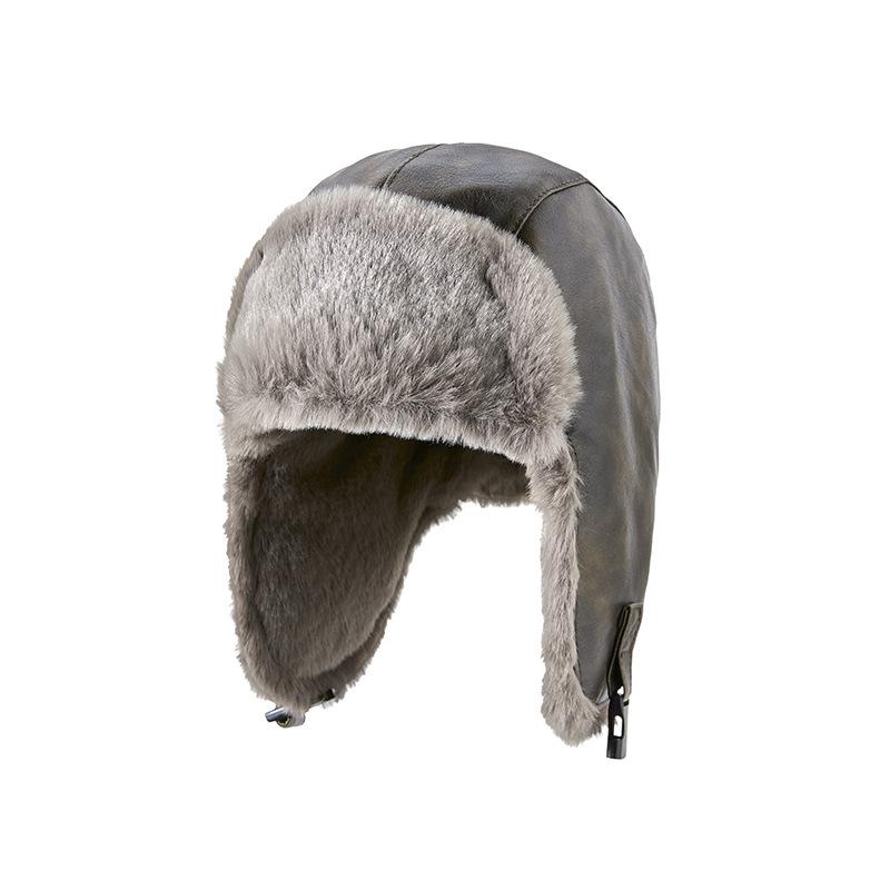 

Winter waterproof middle-aged and old men s outdoor thermal hat, ear protection, windproof and snow-proof cold fleece cycling hat M（58cm）