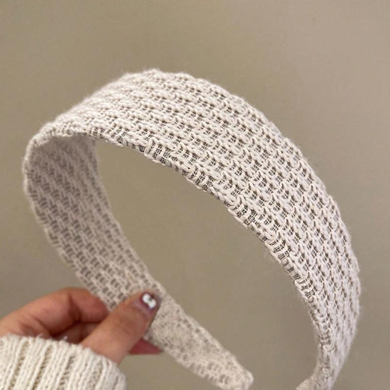 1pc Women Knitted Broad Headbands Fashion Versatile Elegant Simple Solid Color Hair Accessories Suitable For Daily, Casual