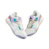 Li Ning Abrasion Resistant Low Top Vintage Basketball Shoes Women's White Purple AGBS032-1