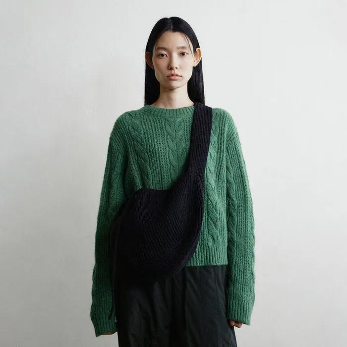 picker knit bag (black)