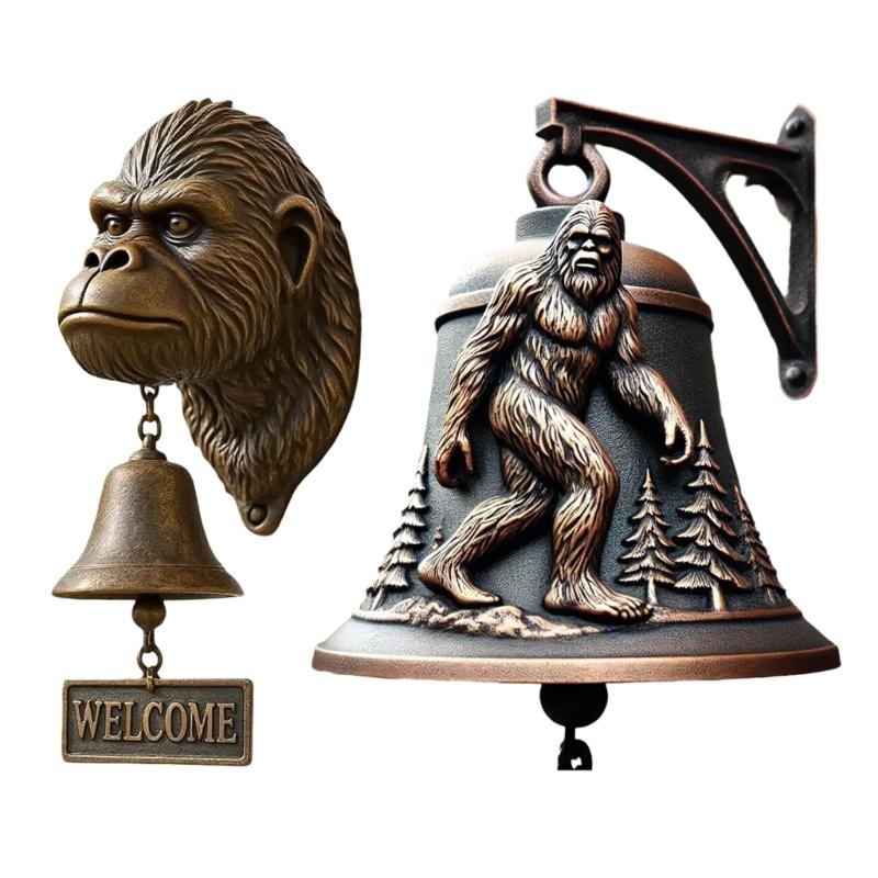 Heavy Duty Gorillas Shape Metal Welcome Doorbell Home Wall Decoration Gift For Outdoor Indoor Use Easy Installation