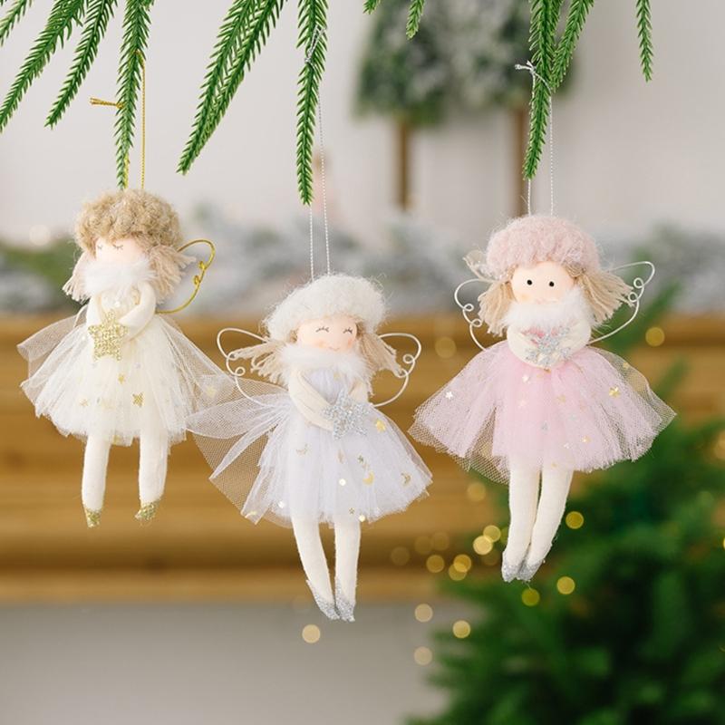 Stoffengel-Puppe Anhänger Schmuckstück Leichte Dekoration für Kinder Dekorative Weihnachtsbaum-Accessoires