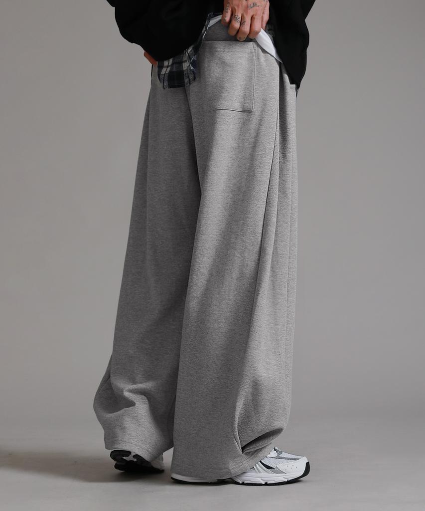 LIKE THE MOST Two-Tuck Longside Overpants_Gray