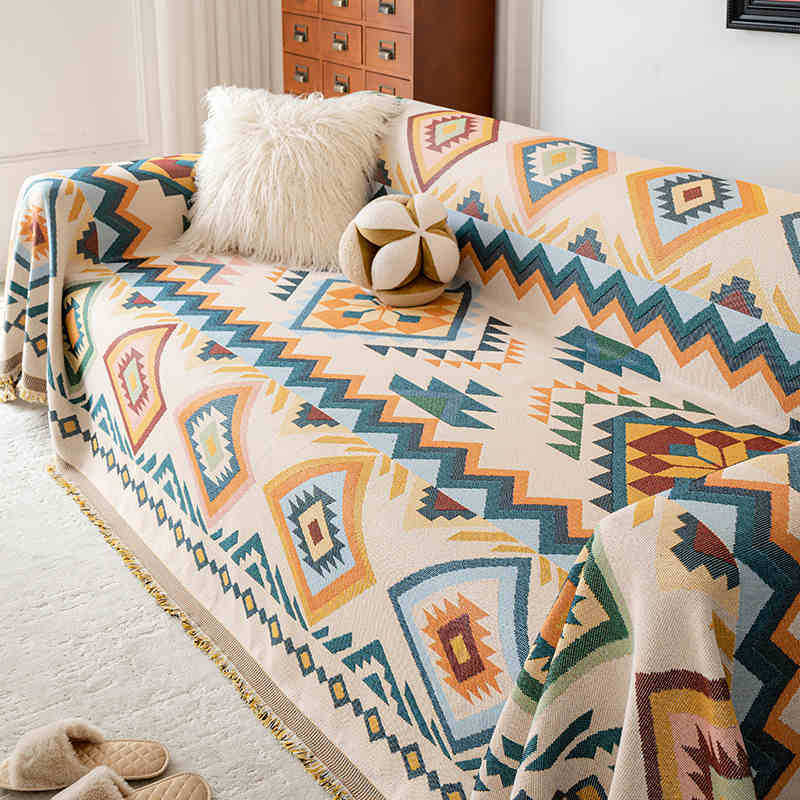 1 Stück Vintage Ölmalerei Stil Gewebter Sofabezug Kratzfest, Geeignet für alle Jahreszeiten, Anwendbar für Schlafzimmer und Wohnzimmer Heimdekoration