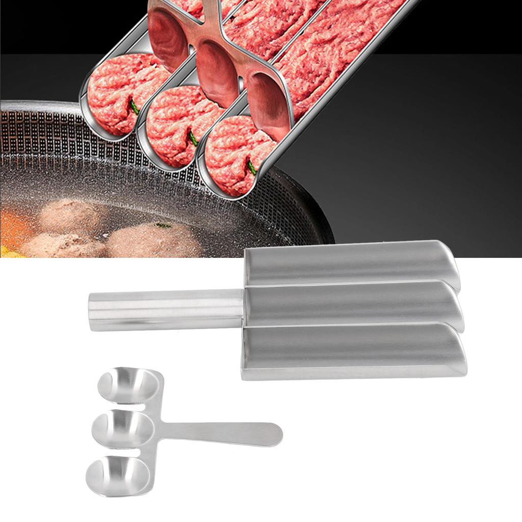 Meatball Maker with Cutting Spoon Stainless Steel Meat Baller Spoon for Kitchen Bar Restaurant