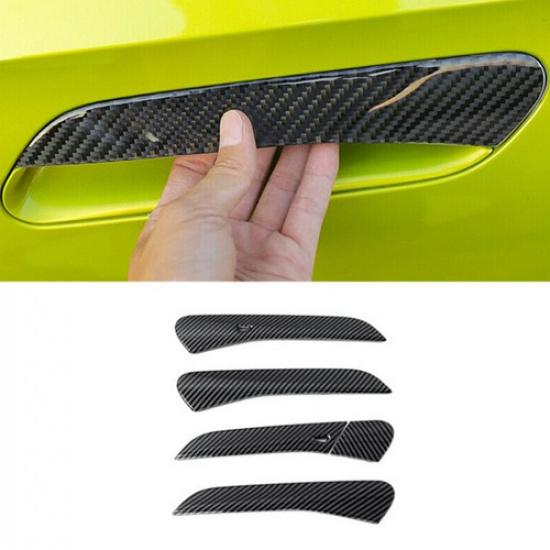 Carbon Fiber Exterior Door Handle Cover Trim For Volkswagen ID.4 2021 2022 2023