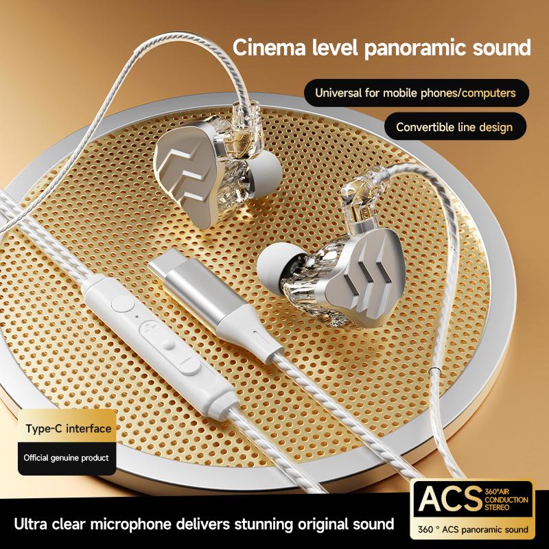 Digital Chip Wired Earphones 3.5mm AUX/Type C 9D HiFi Surround Heavy Bass In-Ear Headsets For Samsung Huawei Xiaomi OPPO iPad PC