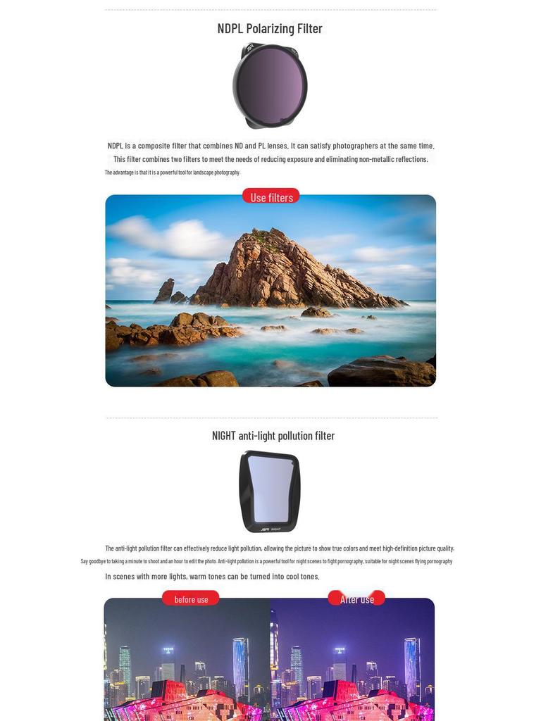 Set filtre dronă DJI AIR3 ND/CPL Starlight și anti-poluare luminoasă