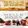 Hello 2026 Happy New Year Metallic Foil Balloons Festive Decor For Parties Home Decoration