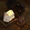 4Pcs House Candlestick Molds Front/Side/Roof/Base House Shaped Candlestick Silicone Mould Table Decorations