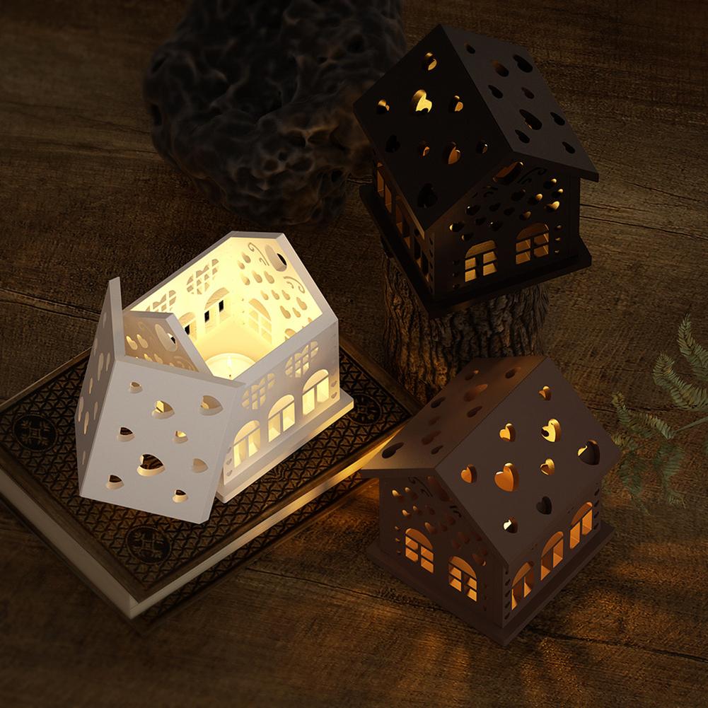 4Pcs House Candlestick Molds Front/Side/Roof/Base House Shaped Candlestick Silicone Mould Table Decorations