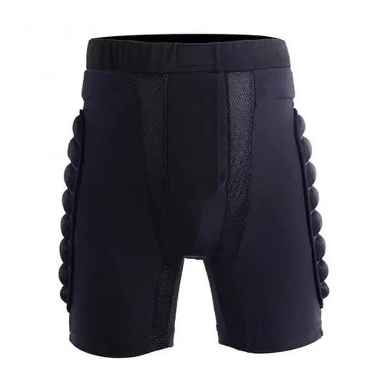 Unisex Polyester Motorcycle Snowboard Ski Protective Hip Butt Padded Shorts Cycling Clothing Black Breathable Shorts