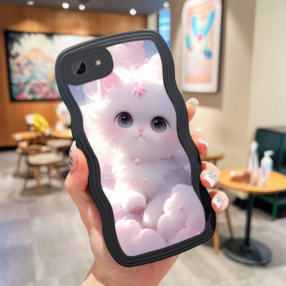 Mobile Phone Cases for iPhone 11 13 XR 15 Pro Max 12 14 Pro Max Case iPhone 16 7 Plus 8 Plus XS Max Big Wave Solid Color Cartoon Anti-drop Waterproof