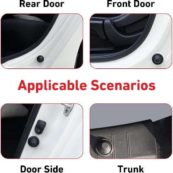 4PCS Car Door Shock Absorber Pads, Flexibility Silicone Cushion Pads, Self-Adhesive Side Door Protection Sticker, Car Slam Stopper Bumper Protector,