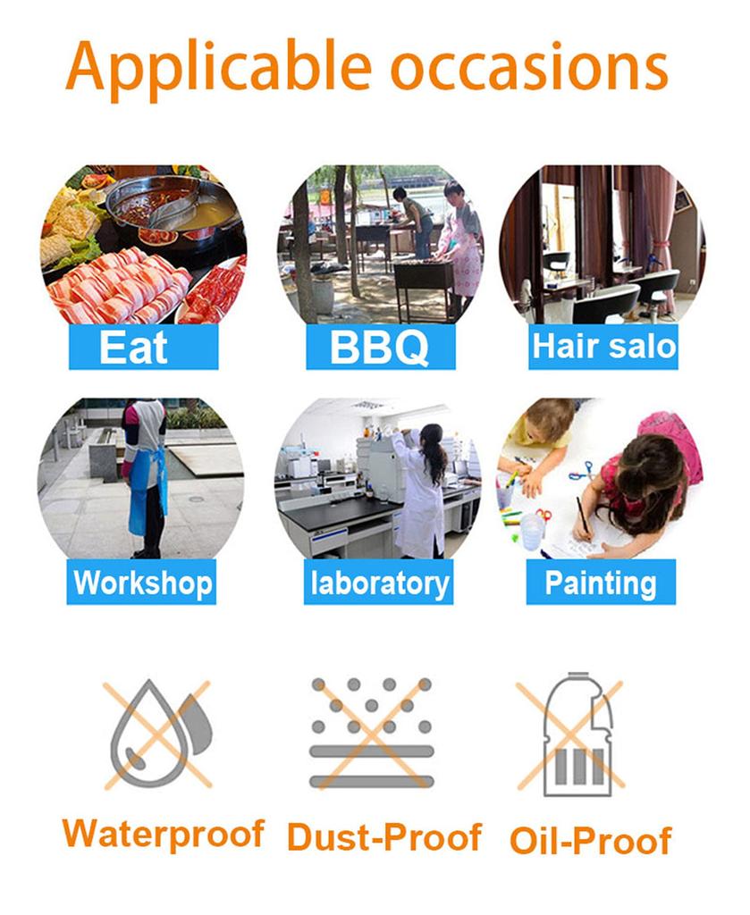 Waterproof Plastic Apron For Painting Bibs Disposable Smocks Bibs For Cooking Housework Picnic Clear Plastic For Adults Kids