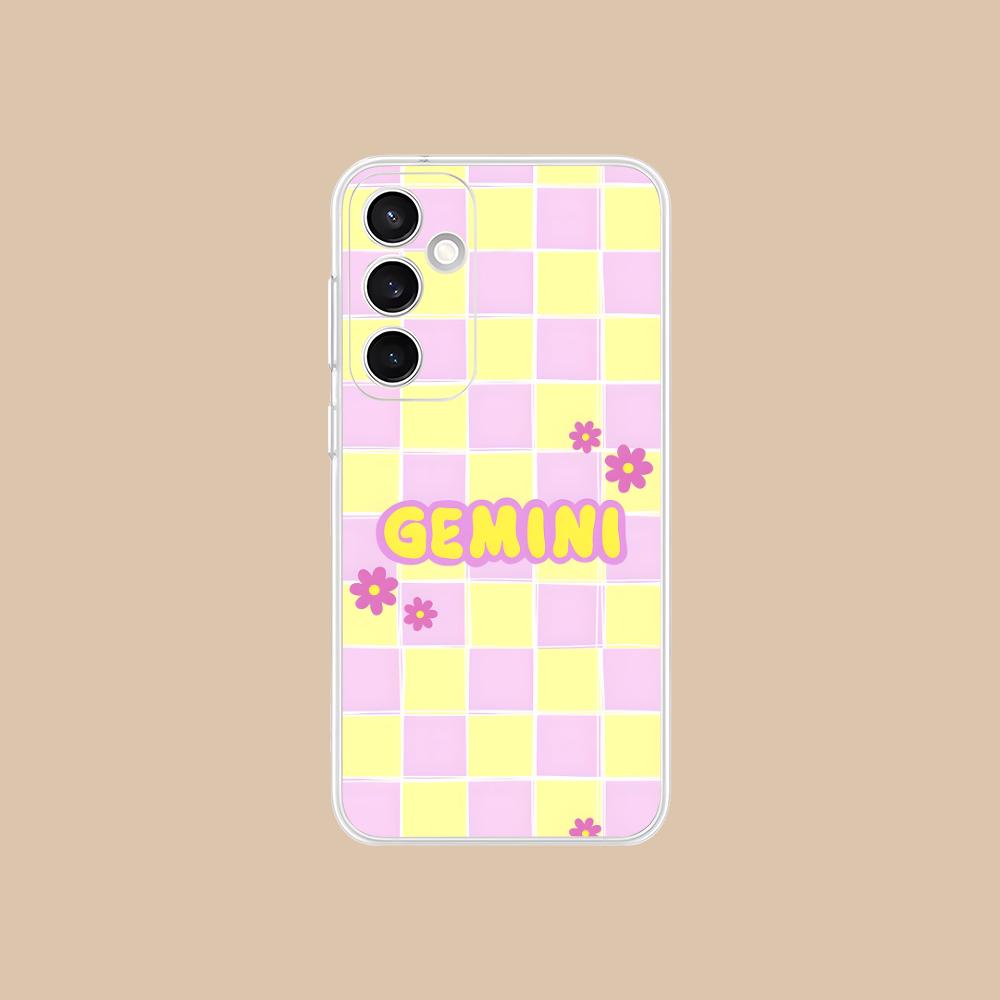 

Zodiac Sign Gemini Phone Case for Samsung Galaxy S25 S24 S23 S22 S21Plus FE Ultra Soft TPU Clear Shockproof Cover Galaxy S25