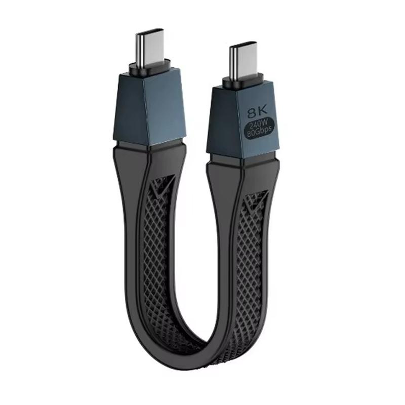 

PD 240 Вт Type-C к Type-C для Thunderbolt 5 Полнофункциональный кабель для передачи данных Быстрая зарядка Вывод видео 8K Функциональная передача данных 80 Гбит/с 13cm(0.42ft) чёрный