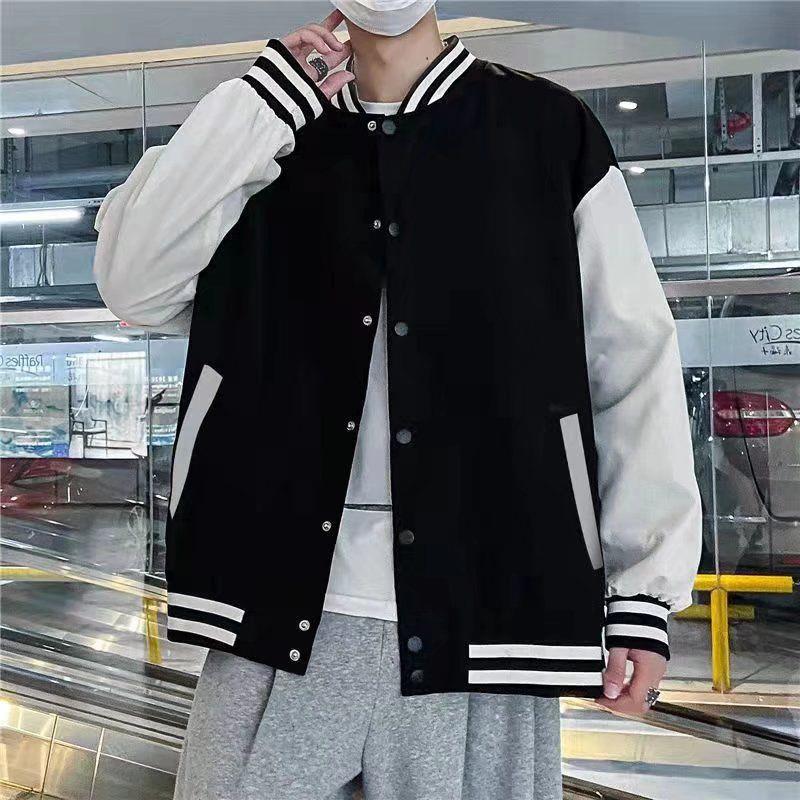 

Мужская бейсбольная куртка свободного кроя в американском стиле весна/лето 2024 года с длинными рукавами и бархатной отделкой. M