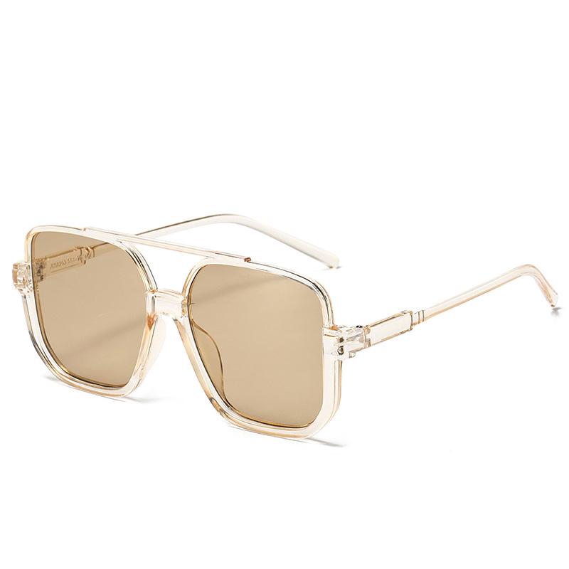 Retro Big Half Frame Women Square Sunglasses Black Circular Cool Men Sunglasses One Piece Designer Pilot Sun Glasses for Female